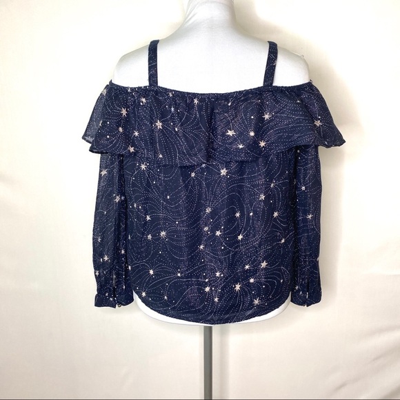 Anthropologie FLOREAT Starlit Off Shoulder Top Small Fairycore Whimsical - Picture 4 of 13